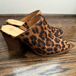 Madewell leopard calf hair mules. Size 6.5